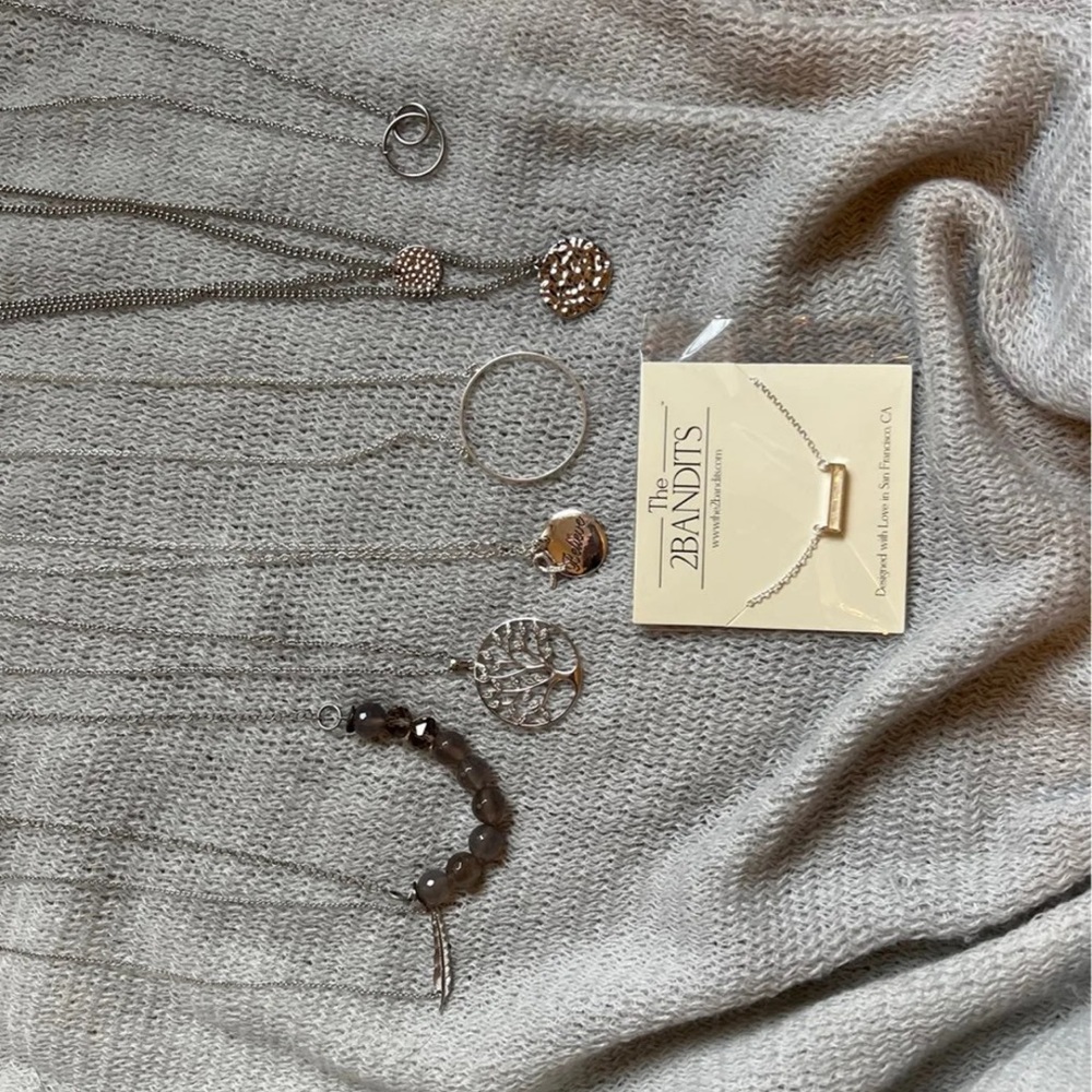 Cute Silver Necklace Bundle Set - image 4